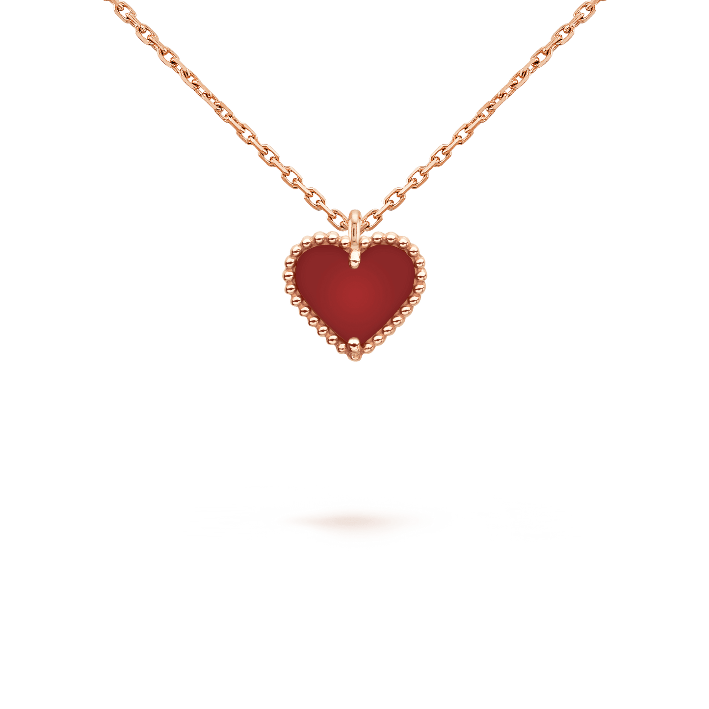 Pomuse SWEET CLOVER CARNELIAN HEART NECKLACE