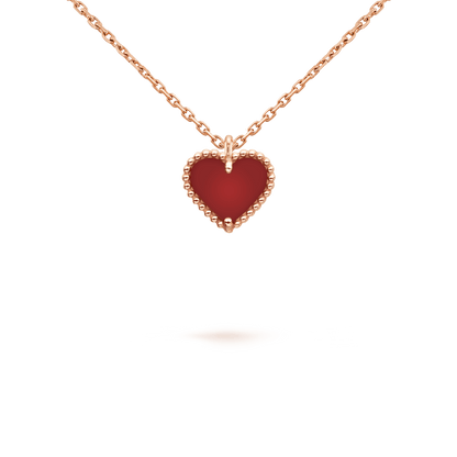 Pomuse SWEET CLOVER CARNELIAN HEART NECKLACE