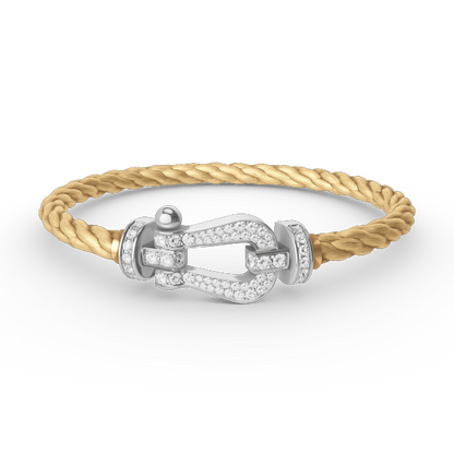 Pomuse FORCE LARGE HORSESHOE FULL DIAMOND BRACELET SILVER