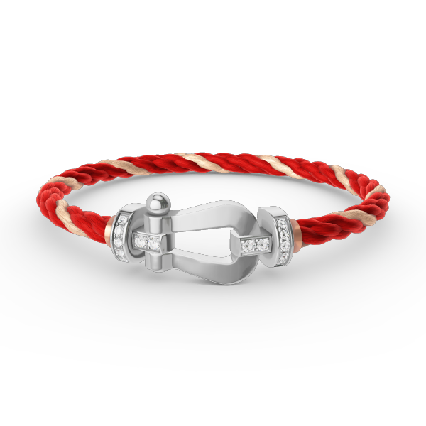 Pomuse FORCE LARGE HORSESHOE HALF DIAMOND BRACELET SILVER