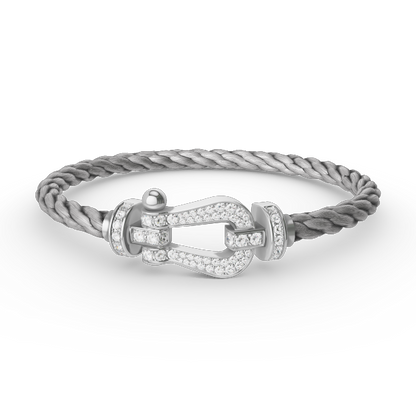 Pomuse FORCE LARGE HORSESHOE FULL DIAMOND BRACELET SILVER