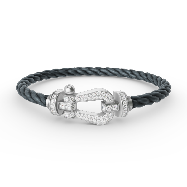 Pomuse FORCE LARGE HORSESHOE FULL DIAMOND BRACELET SILVER