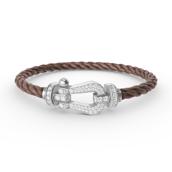 Pomuse FORCE LARGE HORSESHOE FULL DIAMOND BRACELET SILVER