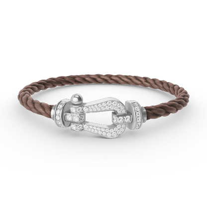 Pomuse FORCE LARGE HORSESHOE FULL DIAMOND BRACELET SILVER