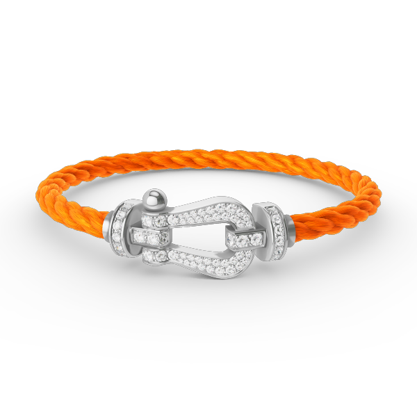 Pomuse FORCE LARGE HORSESHOE FULL DIAMOND BRACELET SILVER