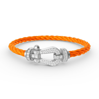 Pomuse FORCE LARGE HORSESHOE FULL DIAMOND BRACELET SILVER
