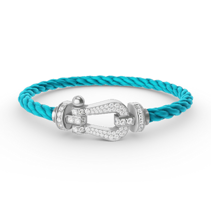 Pomuse FORCE LARGE HORSESHOE FULL DIAMOND BRACELET SILVER