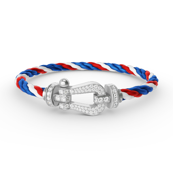 Pomuse FORCE LARGE HORSESHOE FULL DIAMOND BRACELET SILVER