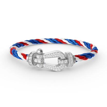 Pomuse FORCE LARGE HORSESHOE FULL DIAMOND BRACELET SILVER