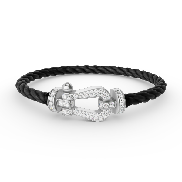 Pomuse FORCE LARGE HORSESHOE FULL DIAMOND BRACELET SILVER