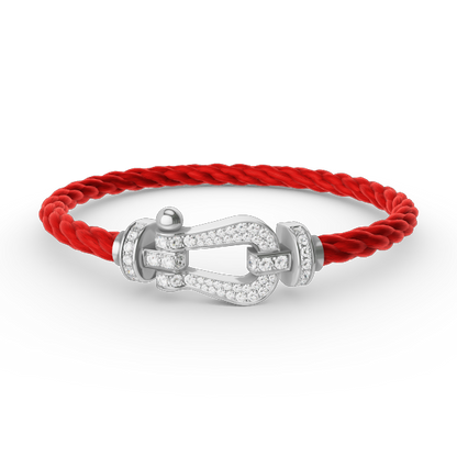 Pomuse FORCE LARGE HORSESHOE FULL DIAMOND BRACELET SILVER