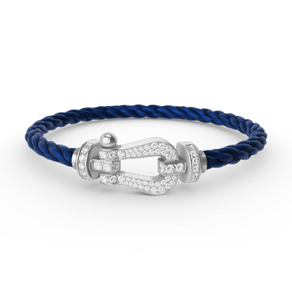 Pomuse FORCE LARGE HORSESHOE FULL DIAMOND BRACELET SILVER