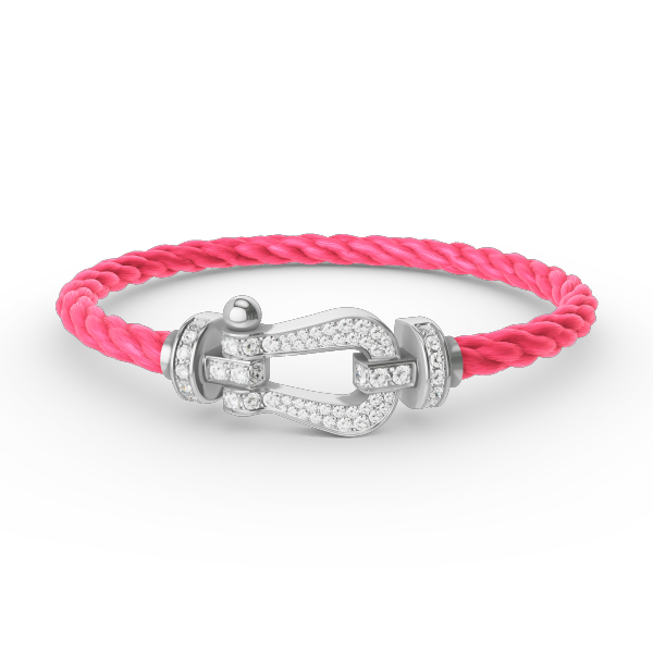 Pomuse FORCE LARGE HORSESHOE FULL DIAMOND BRACELET SILVER