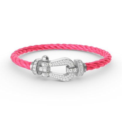 Pomuse FORCE LARGE HORSESHOE FULL DIAMOND BRACELET SILVER
