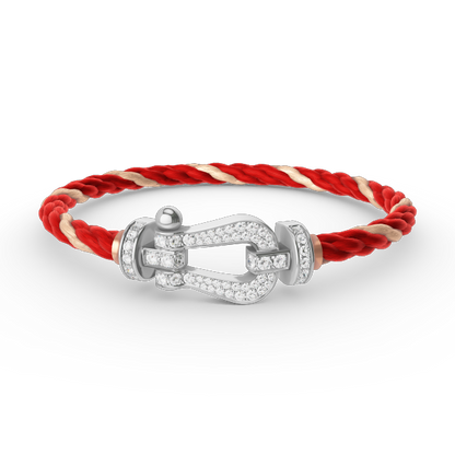 Pomuse FORCE LARGE HORSESHOE FULL DIAMOND BRACELET SILVER