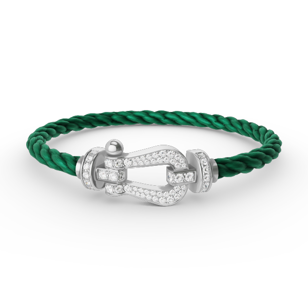 Pomuse FORCE LARGE HORSESHOE FULL DIAMOND BRACELET SILVER