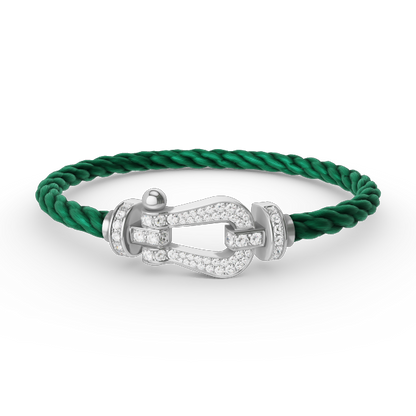 Pomuse FORCE LARGE HORSESHOE FULL DIAMOND BRACELET SILVER