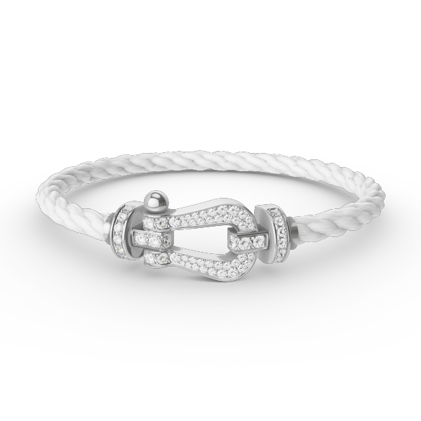 Pomuse FORCE LARGE HORSESHOE FULL DIAMOND BRACELET SILVER