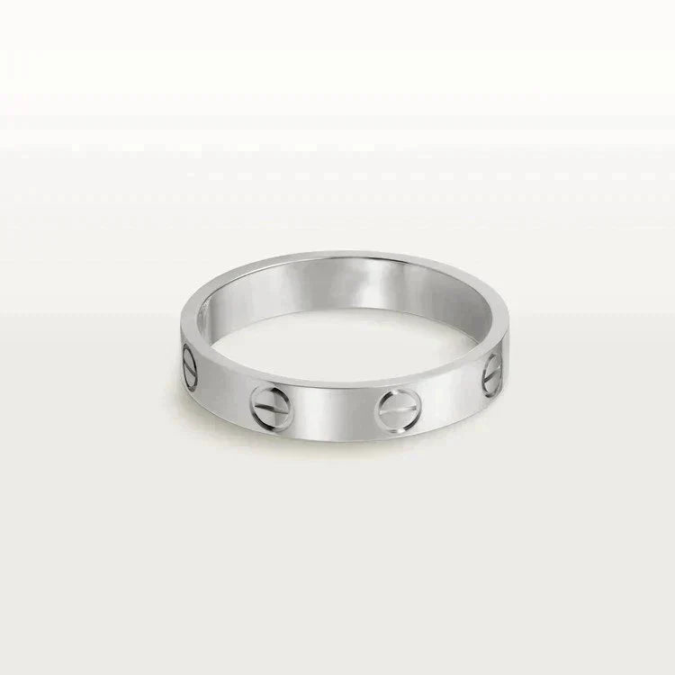 Pomuse LOVE RING 4MM 1 DIAMOND SILVER