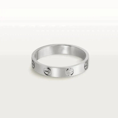 Pomuse LOVE RING 4MM 1 DIAMOND SILVER