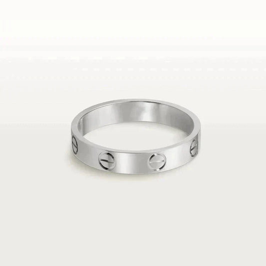 Pomuse LOVE RING 4MM 1 DIAMOND SILVER