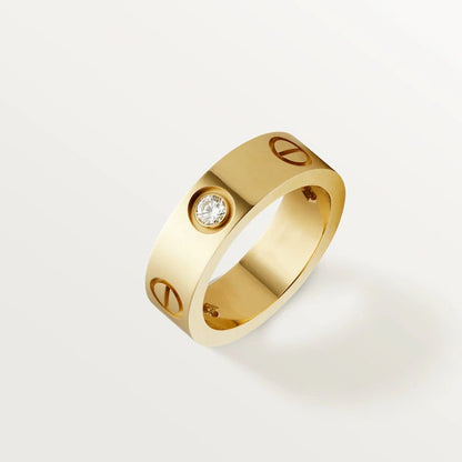 Pomuse LOVE RING 5.5MM 3 DIAMONDS PINK GOLD