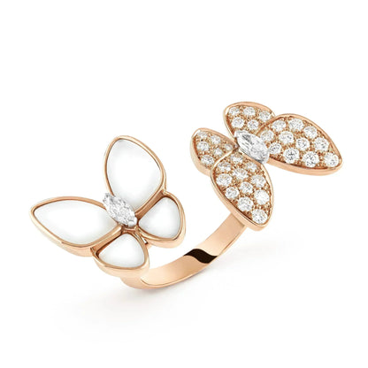 Pomuse TWIN BUTTERFLY DIAMOND MOP RING